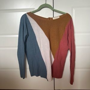 Sezane Wool Blend Sweater with Button Back